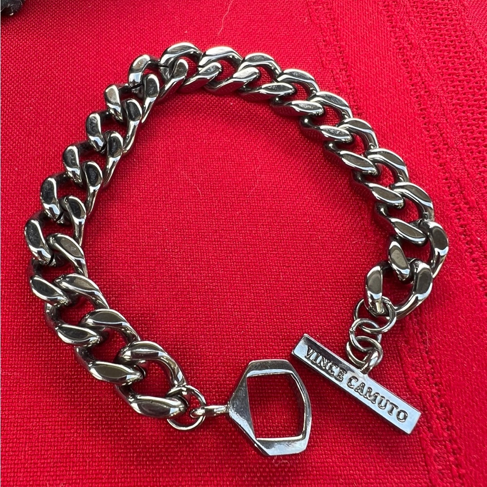 Vince Camuto Link Braclet dark silver tone